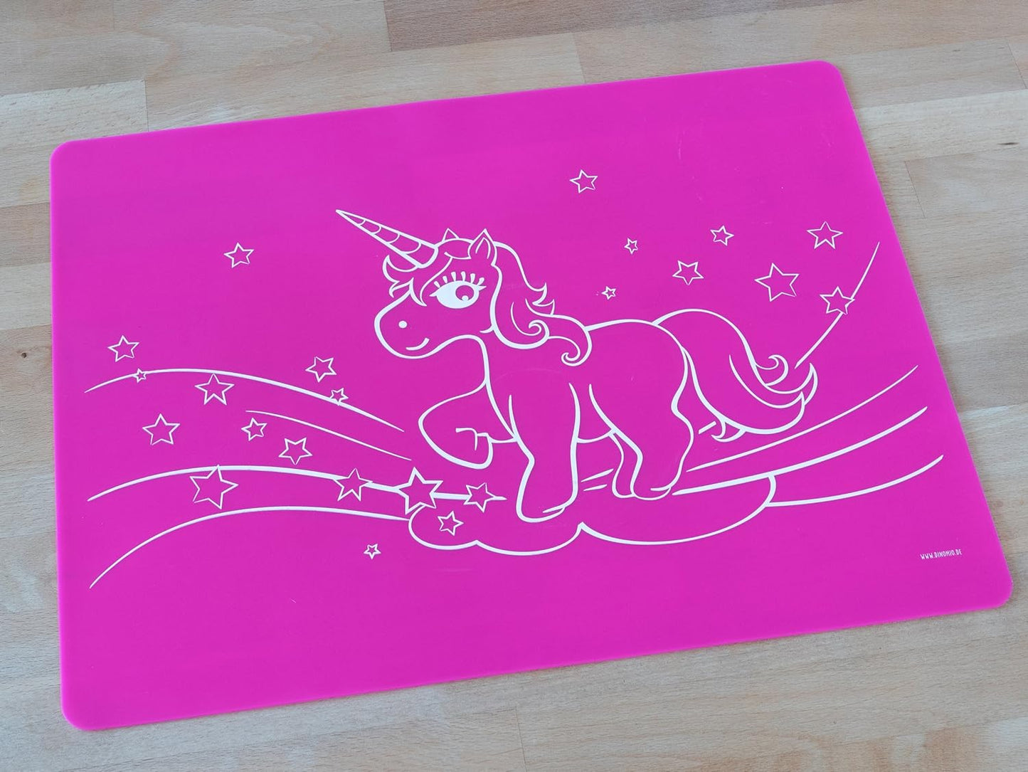 Silikon-Platzdeckchen für Kinder (Schule, Essen, Basteln) - Einhorn violett Tischset