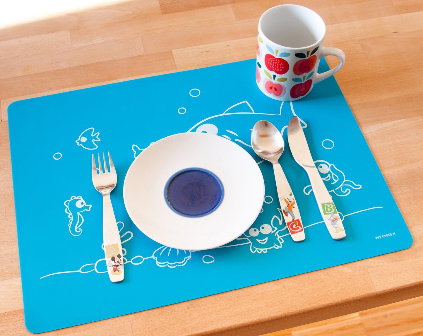 Underwater silicone table mat blue