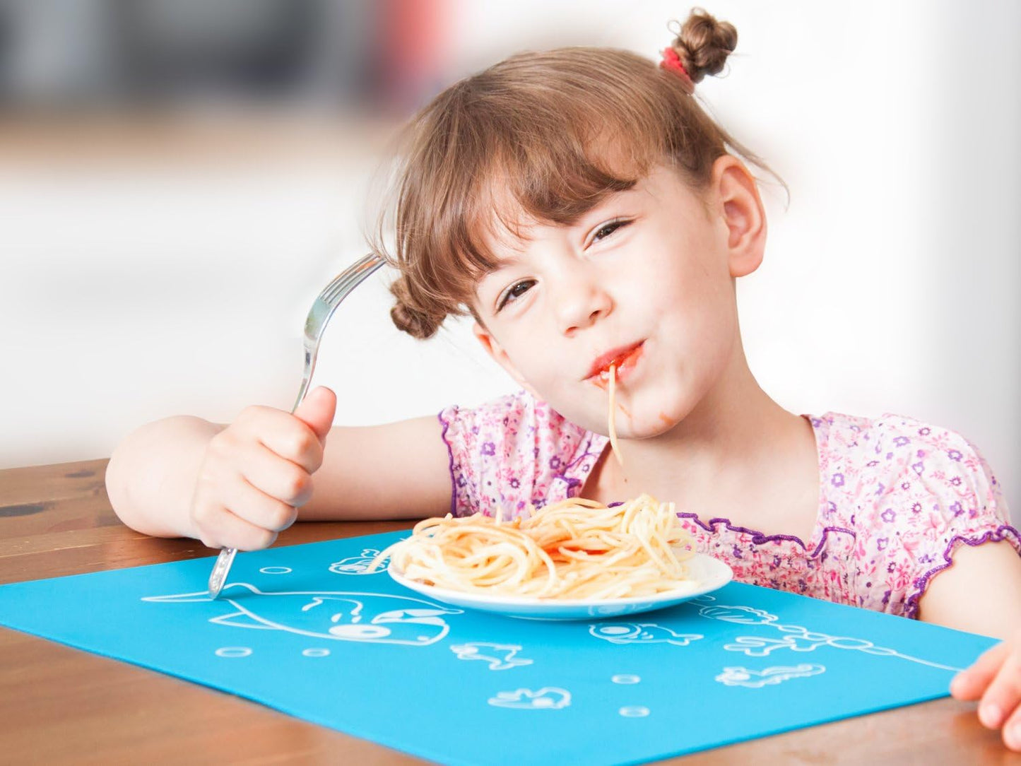 Underwater silicone table mat blue