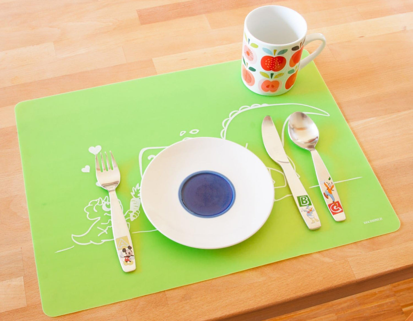 Dino silicone table mat green