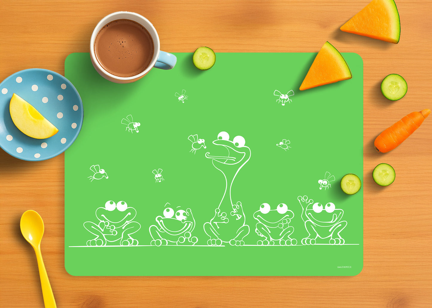 Frog silicone table mat green